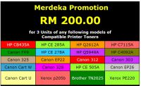 3 Units of Compatible Toners at Promotional Price of RM 200