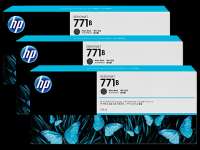 Genuine Original HP 771B 3 pack 775ml Matte Black DesignJet Ink Cartridges (B6Y23A)