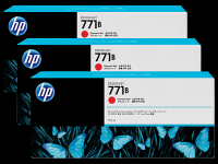 Genuine Original HP 771B 3 pack 775ml Chromatic Red DesignJet Ink Cartridges (B6Y24A)