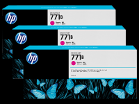 Genuine Original HP 771B 3 pack 775ml Magenta DesignJet Ink Cartridges (B6Y25A)