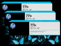 Genuine Original HP 771B 3 pack 775ml Photo Black DesignJet Ink Cartridges (B6Y29A)