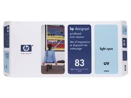 Original Genuine HP Light Cyab 83 UV (outdoor) printheads printhead cleaners C4964A